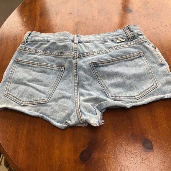 Billabong Blue Jean Shorts High-Waisted Distressed - Picture 2 of 9